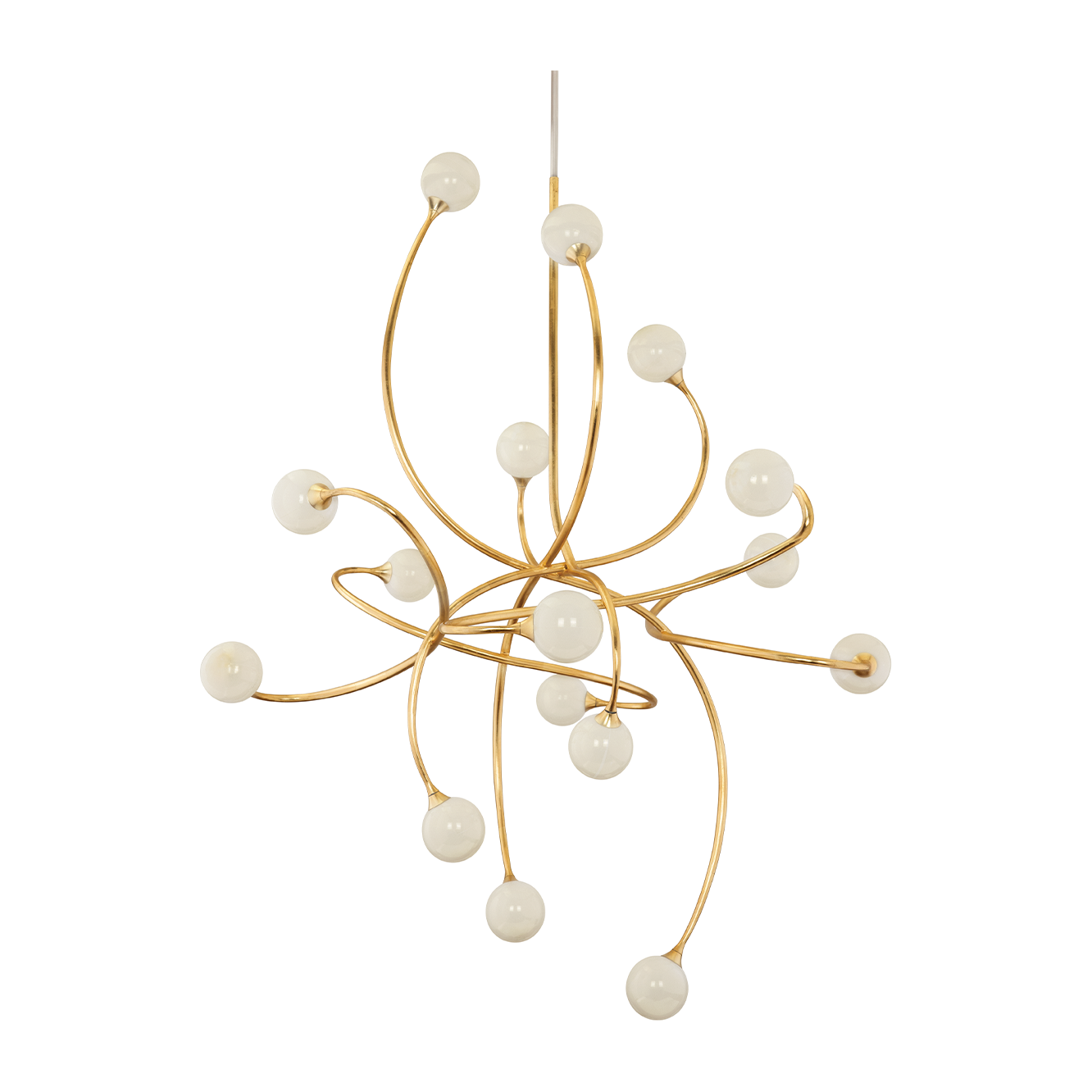 16-Light Gold Leaf Pearl Chandelier / Default Title
