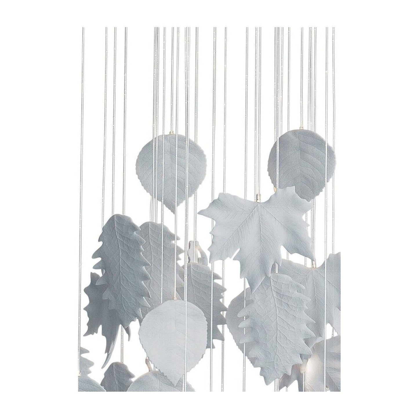 Cascading Porcelain Leaf Fibre-Optic Chandelier