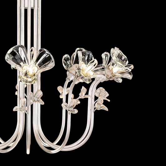 Floral Crystal 35.5-Inch Chandelier / Gold