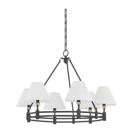 Tiered Ring 6-Light Chandelier / Aged Brass/Distressed Bronze