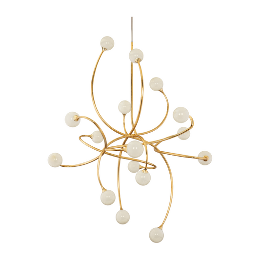 16-Light Gold Leaf Pearl Chandelier / Default Title