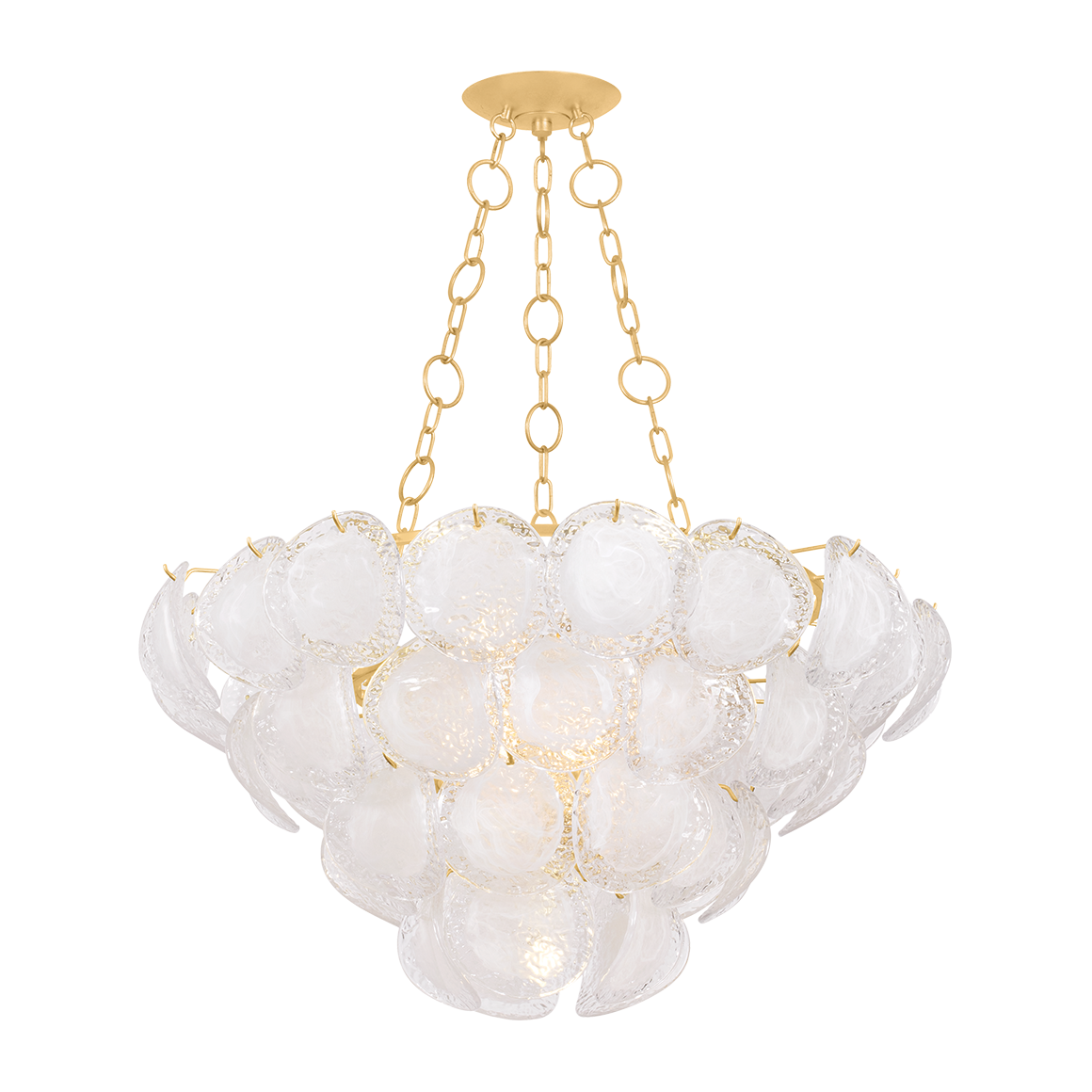 9-Light Tiered Glass Panel Chandelier / Default Title