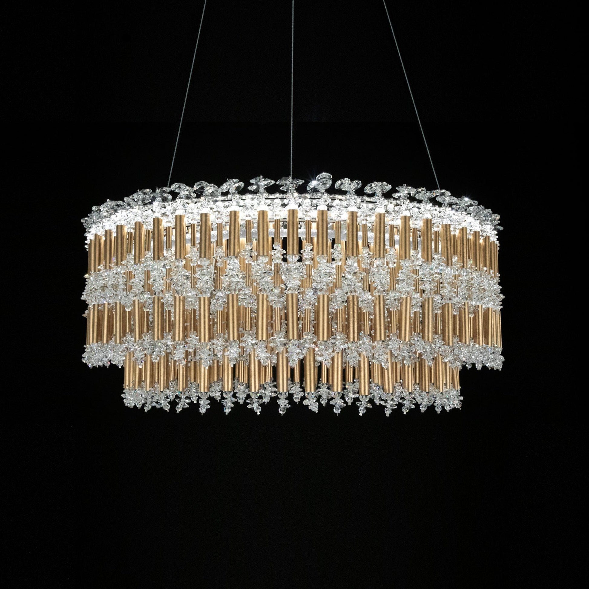 Bamboo-Inspired Adjustable LED Pendant Light / Heirloom Gold