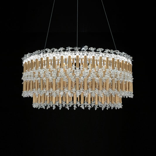 Bamboo-Inspired Adjustable LED Pendant Light