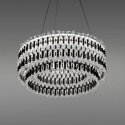 Bamboo-Inspired Adjustable LED Pendant Light / Black