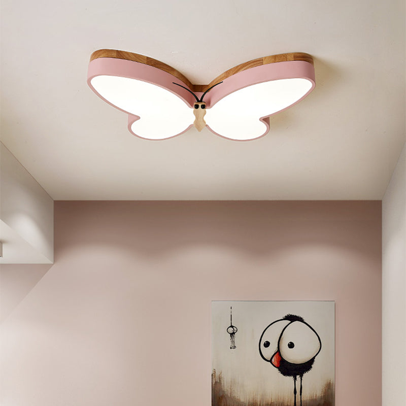 Butterfly Acrylic Dimmable Ceiling Light / Pink / 50cm / White light