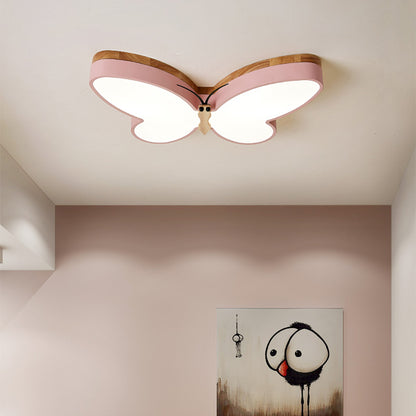 Butterfly Acrylic Dimmable Ceiling Light / Pink / 50cm / White light