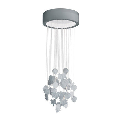 Cascading Porcelain Leaf Fibre-Optic Chandelier / Default Title