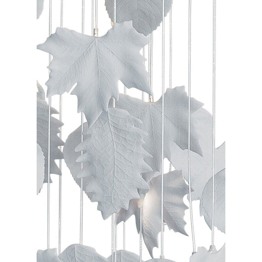 Cascading Porcelain Leaf Fibre-Optic Chandelier