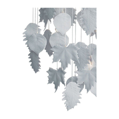 Cascading Porcelain Leaf Fibre-Optic Chandelier