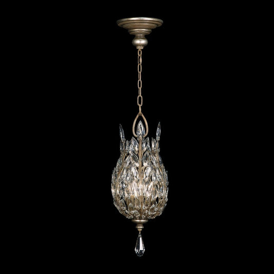 Crystal Leaf 11-Inch Lantern Pendant