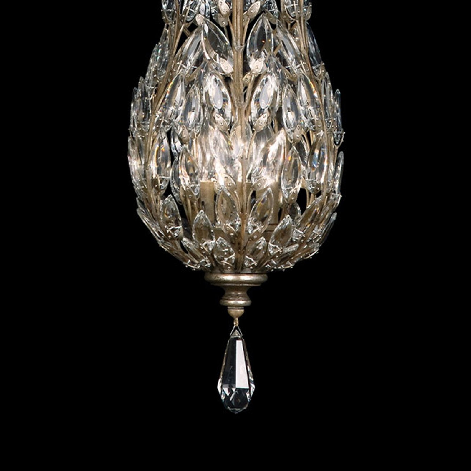 Crystal Leaf 11-Inch Lantern Pendant / Gold Leaf