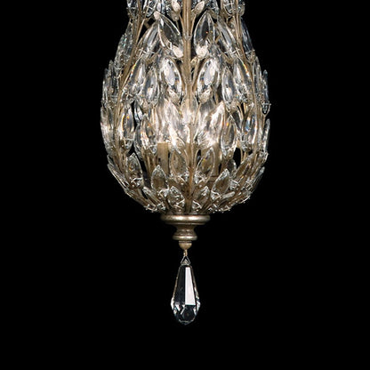 Crystal Leaf 11-Inch Lantern Pendant / Gold Leaf