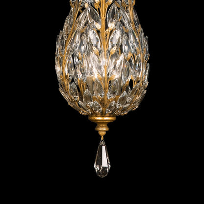 Crystal Leaf 11-Inch Lantern Pendant
