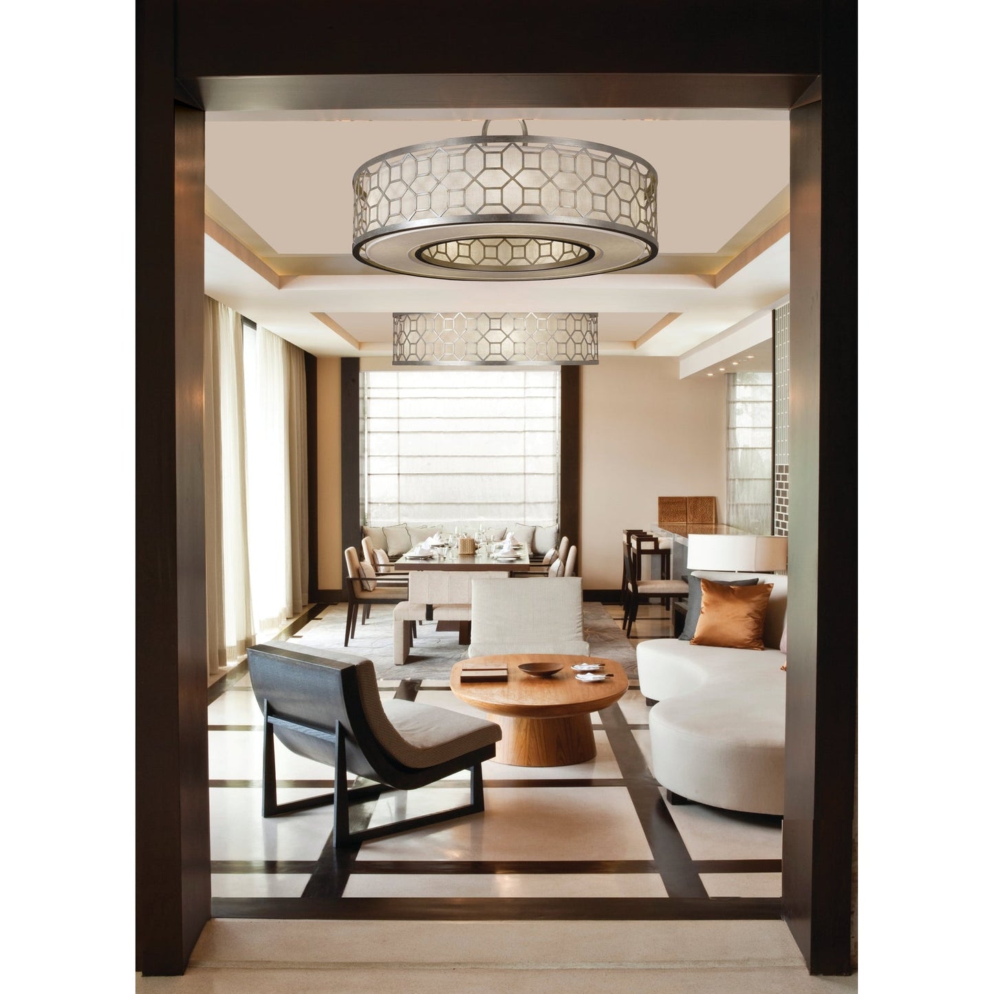 Fabric Shade 48-Inch Pendant Light