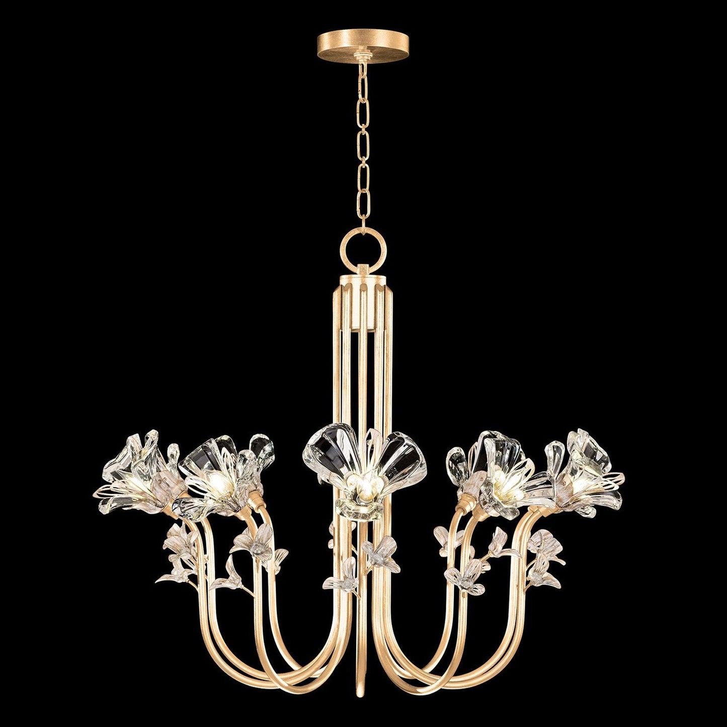 Floral Crystal 35.5-Inch Chandelier