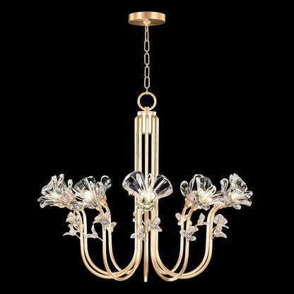 Floral Crystal 35.5-Inch Chandelier