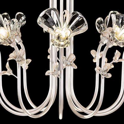 Floral Crystal 35.5-Inch Chandelier / White