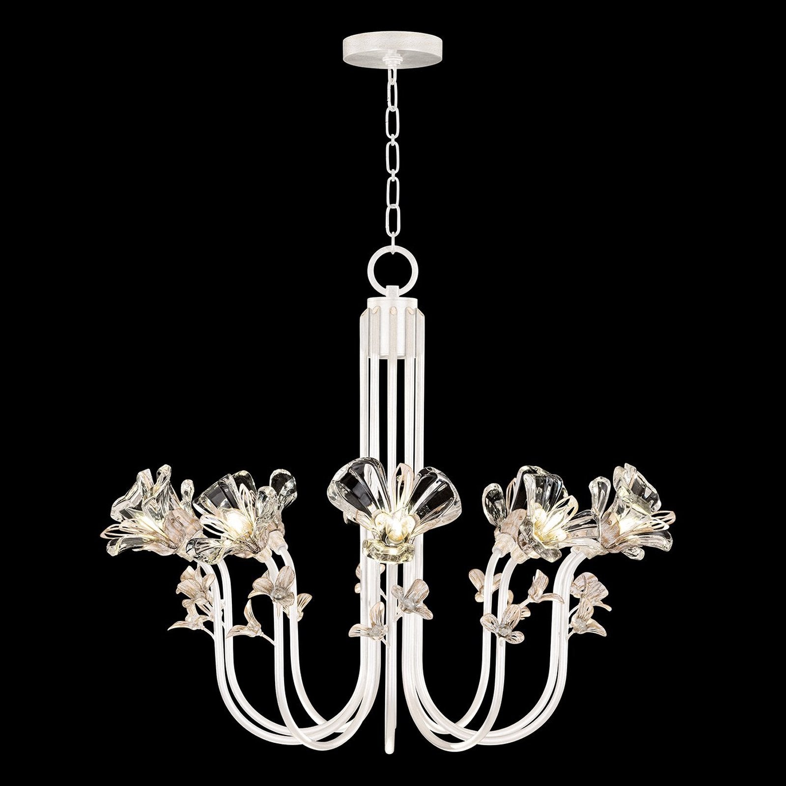 Floral Crystal 35.5-Inch Chandelier