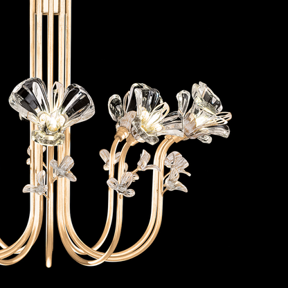 Floral Crystal 35.5-Inch Chandelier