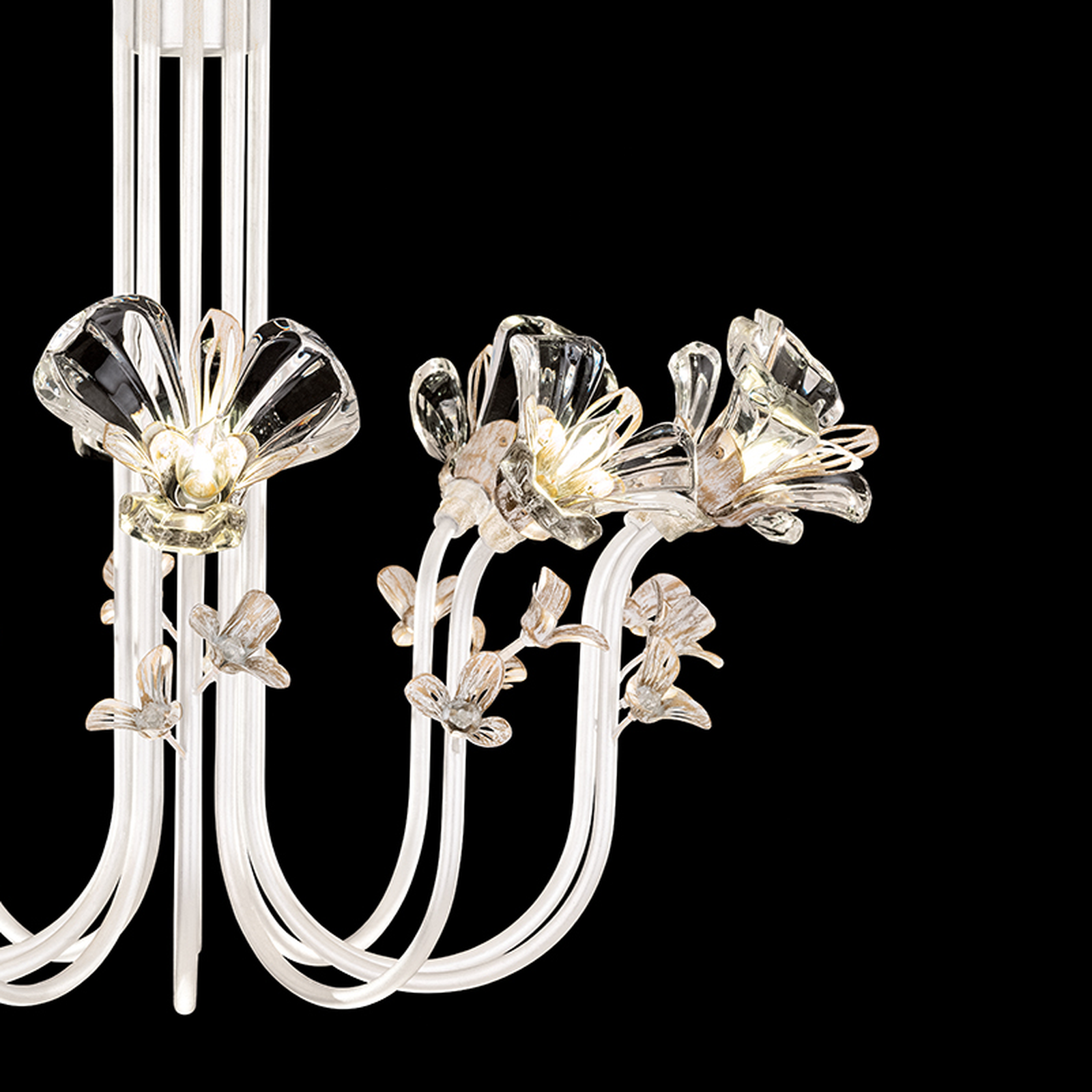 Floral Crystal 35.5-Inch Chandelier