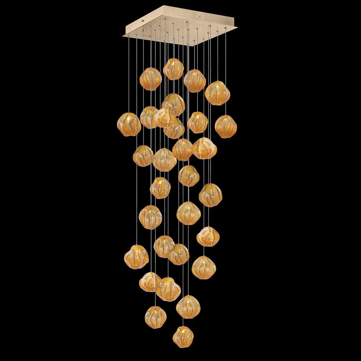 Handblown Glass 30-Inch Square Pendant