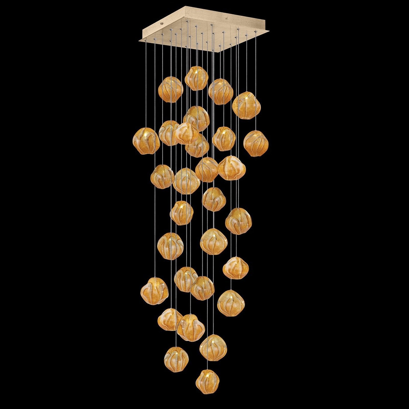 Handblown Glass 30-Inch Square Pendant