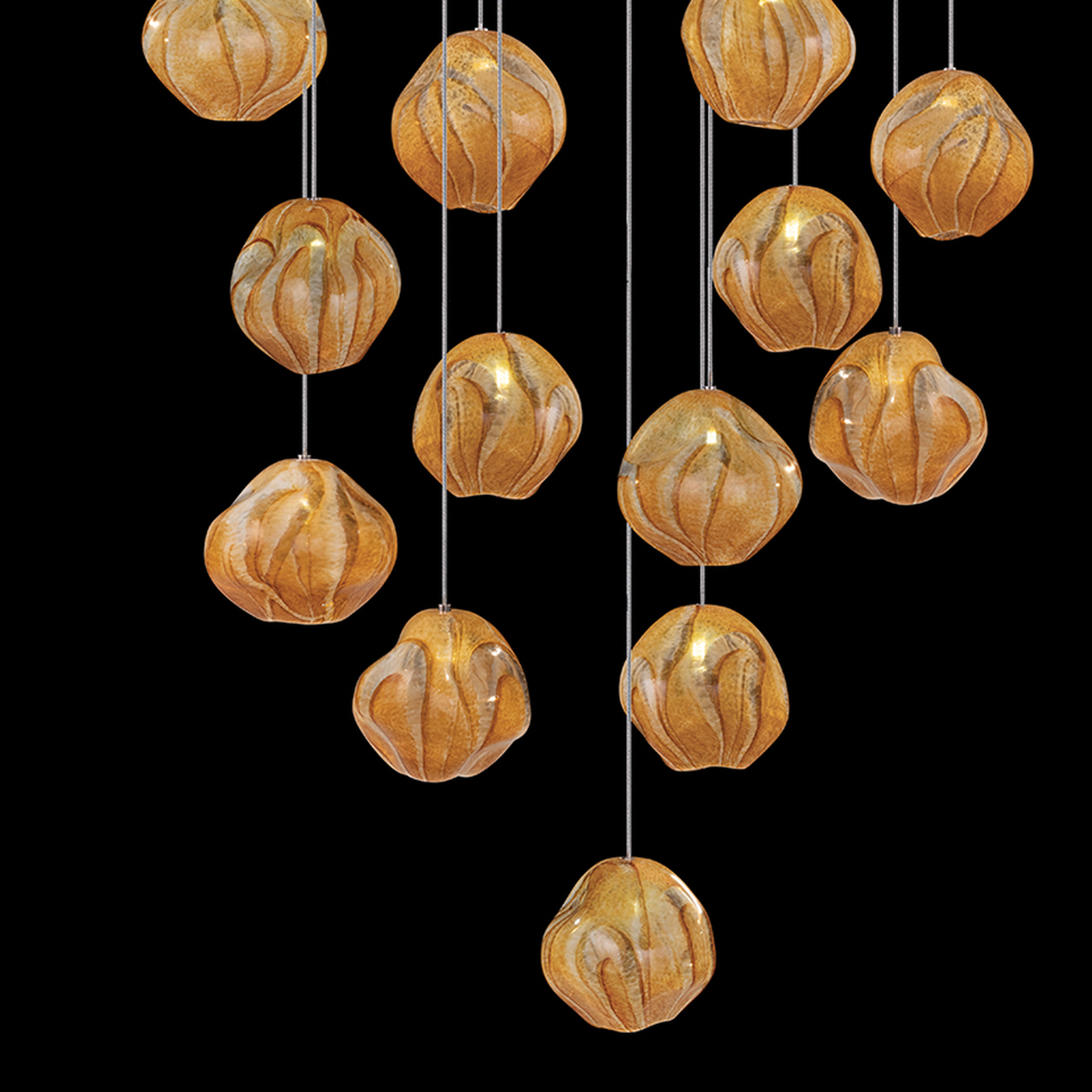 Handblown Glass 30-Inch Square Pendant