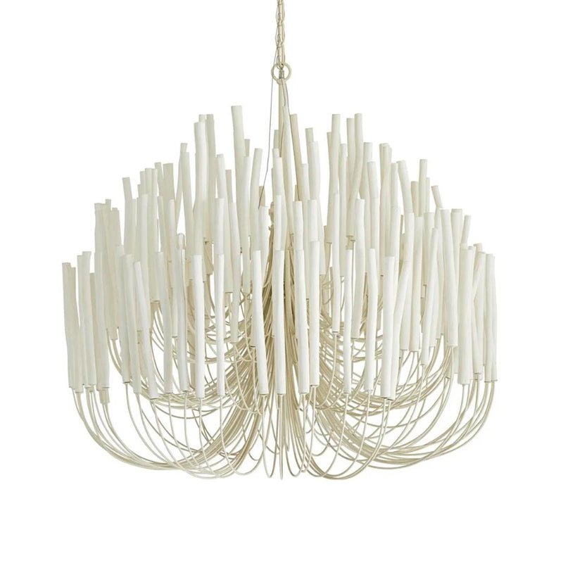 Layered Wood Rod Multi-Light Chandelier