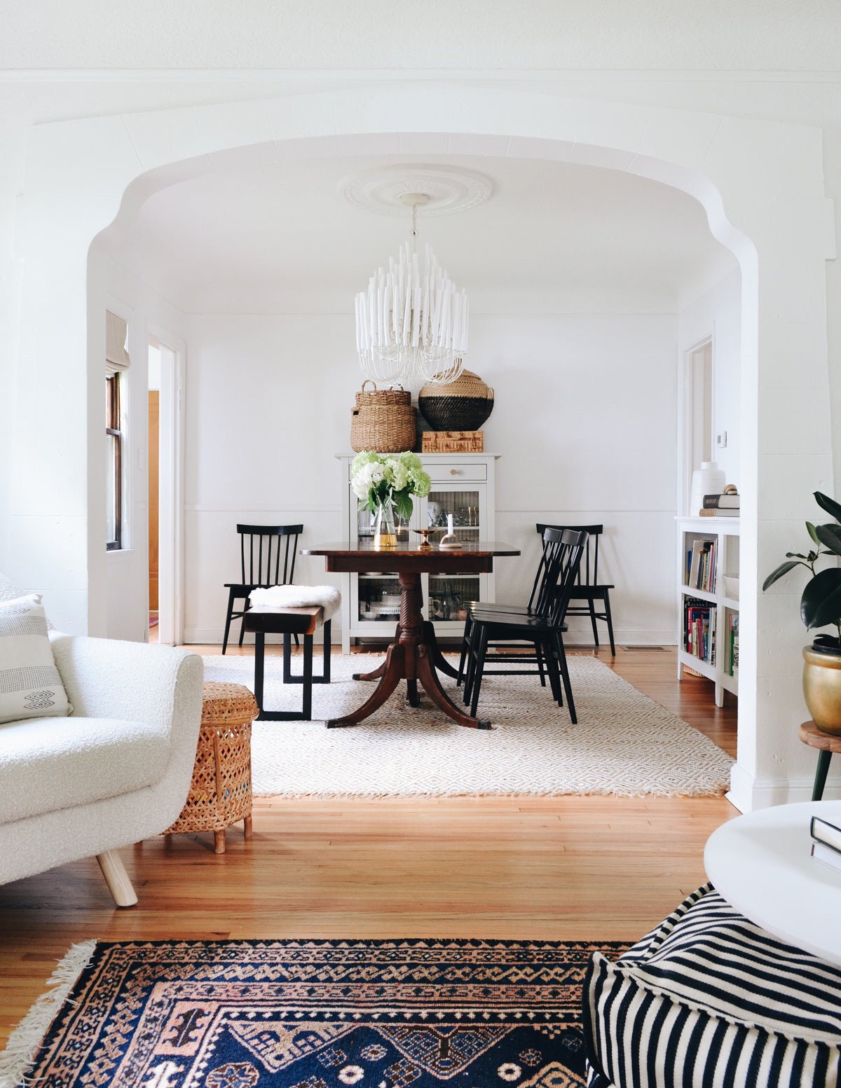 Layered Wood Rod Multi-Light Chandelier