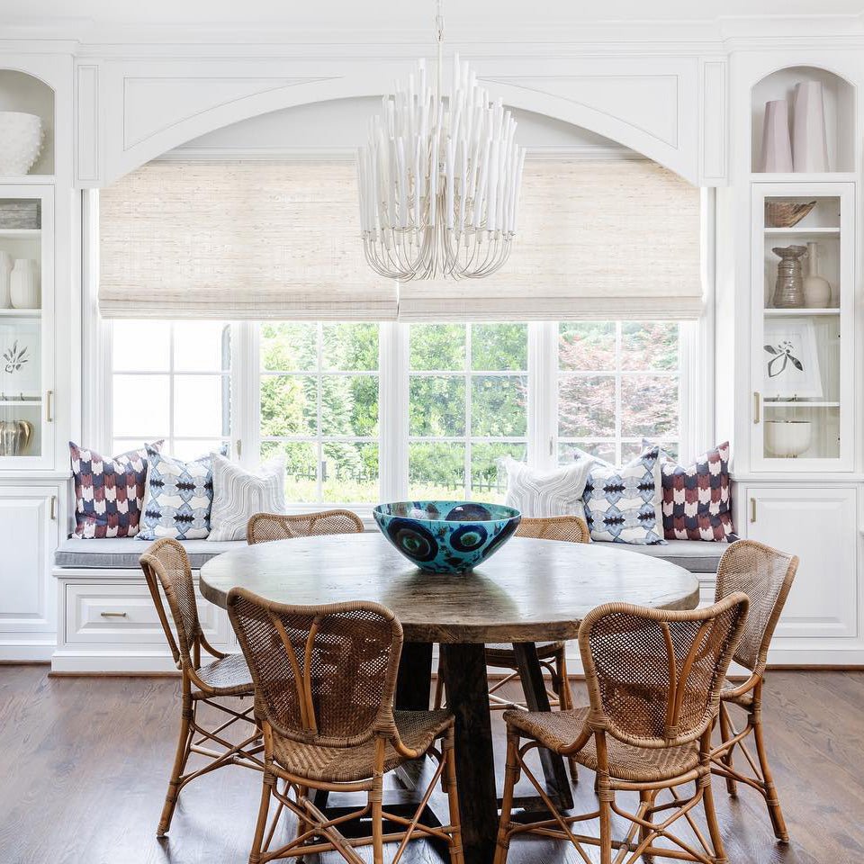 Layered Wood Rod Multi-Light Chandelier