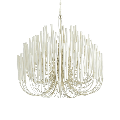 Layered Wood Rod Multi-Light Chandelier / 18 Heads ∅ 59″ x H 49.2″ / Black