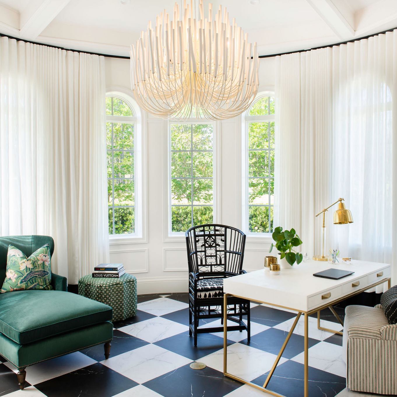 Layered Wood Rod Multi-Light Chandelier