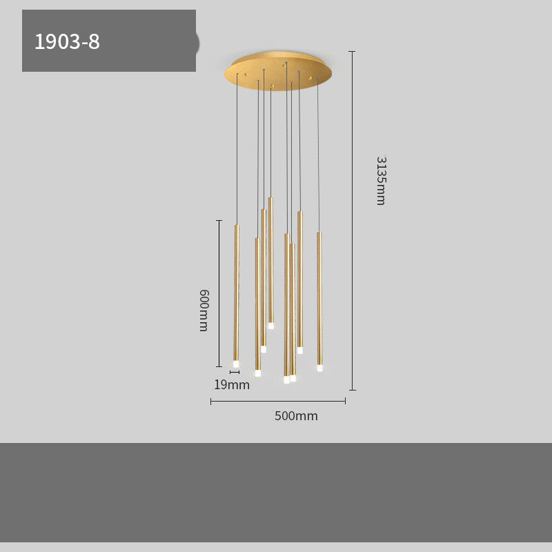 Multi-Light Iron Statement Chandelier / 8headed gold / Neutral light