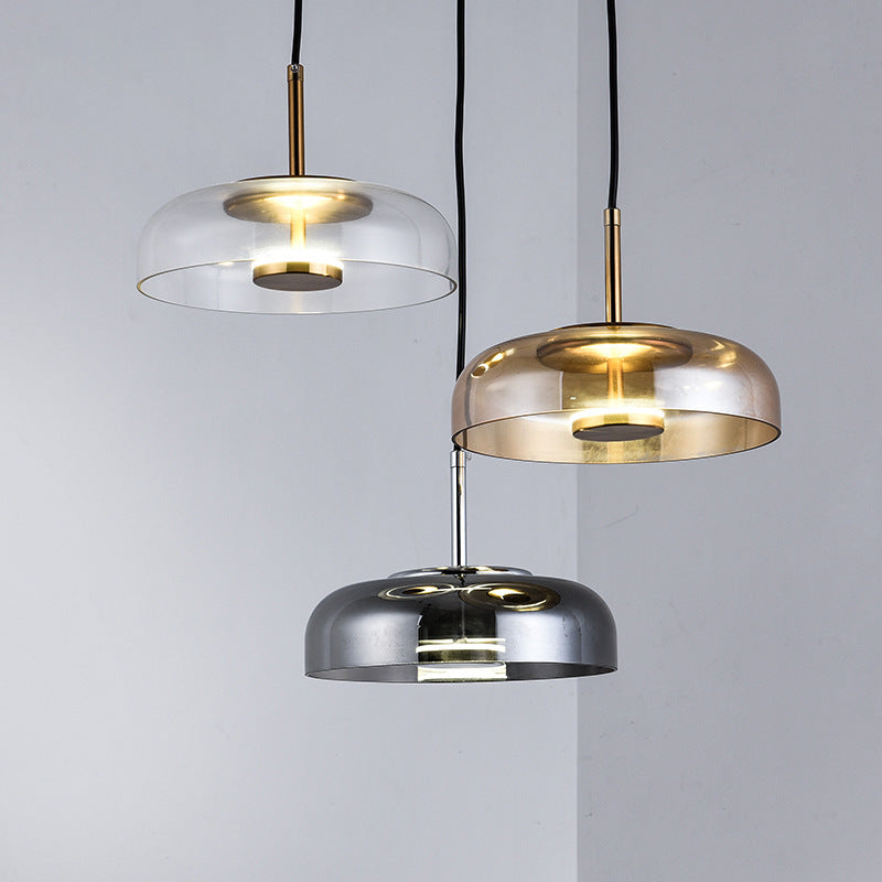 Nordic Smoked Glass Pendant Light / Warm white / Amber 3317CM
