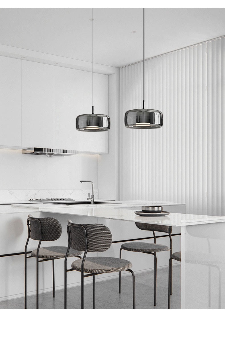 Nordic Smoked Glass Pendant Light / Warm white / Smoke Gray 1515CM