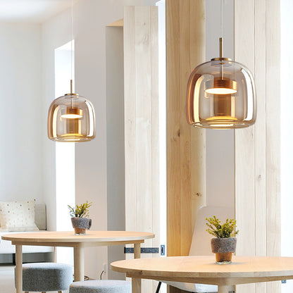 Nordic Smoked Glass Pendant Light / Three Colors / Smoke Gray 1515CM