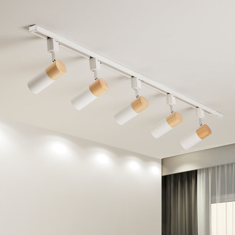 Nordic Wood COB Track Light / Track Style 5 Head White / E27 Without Bulb