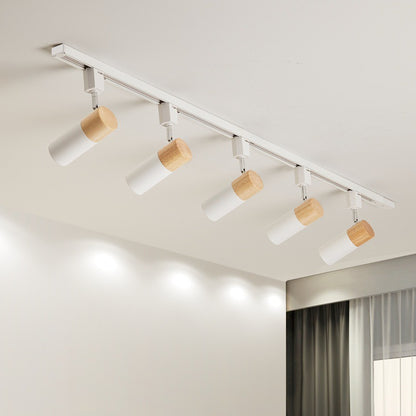Nordic Wood COB Track Light / Track Style 5 Head White / E27 Without Bulb