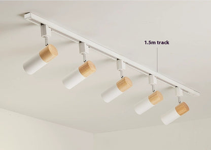 Nordic Wood COB Track Light / Track Style 5 Black Head / Warm Light