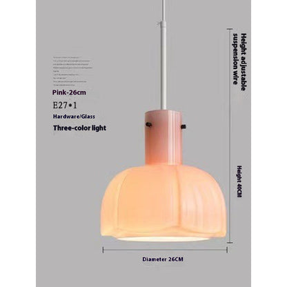 Retro Glass Bud Pendant Light / Mi Bai / E27 tricolor light