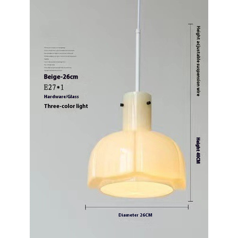 Retro Glass Bud Pendant Light / Emerald Green / E27 tricolor light