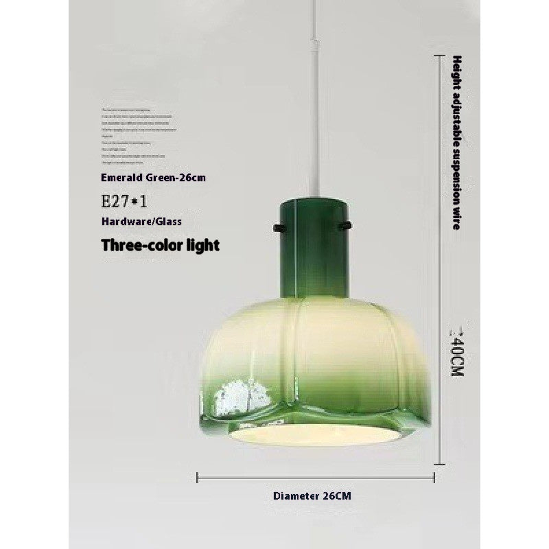 Retro Glass Bud Pendant Light / Orange / E27 tricolor light
