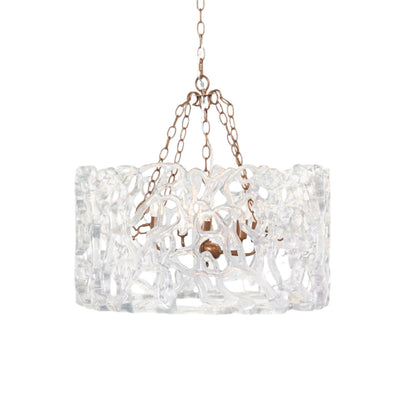 Smoked Glass and Metal Chandelier
