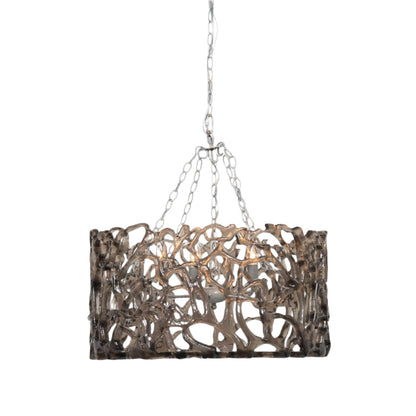 Smoked Glass and Metal Chandelier