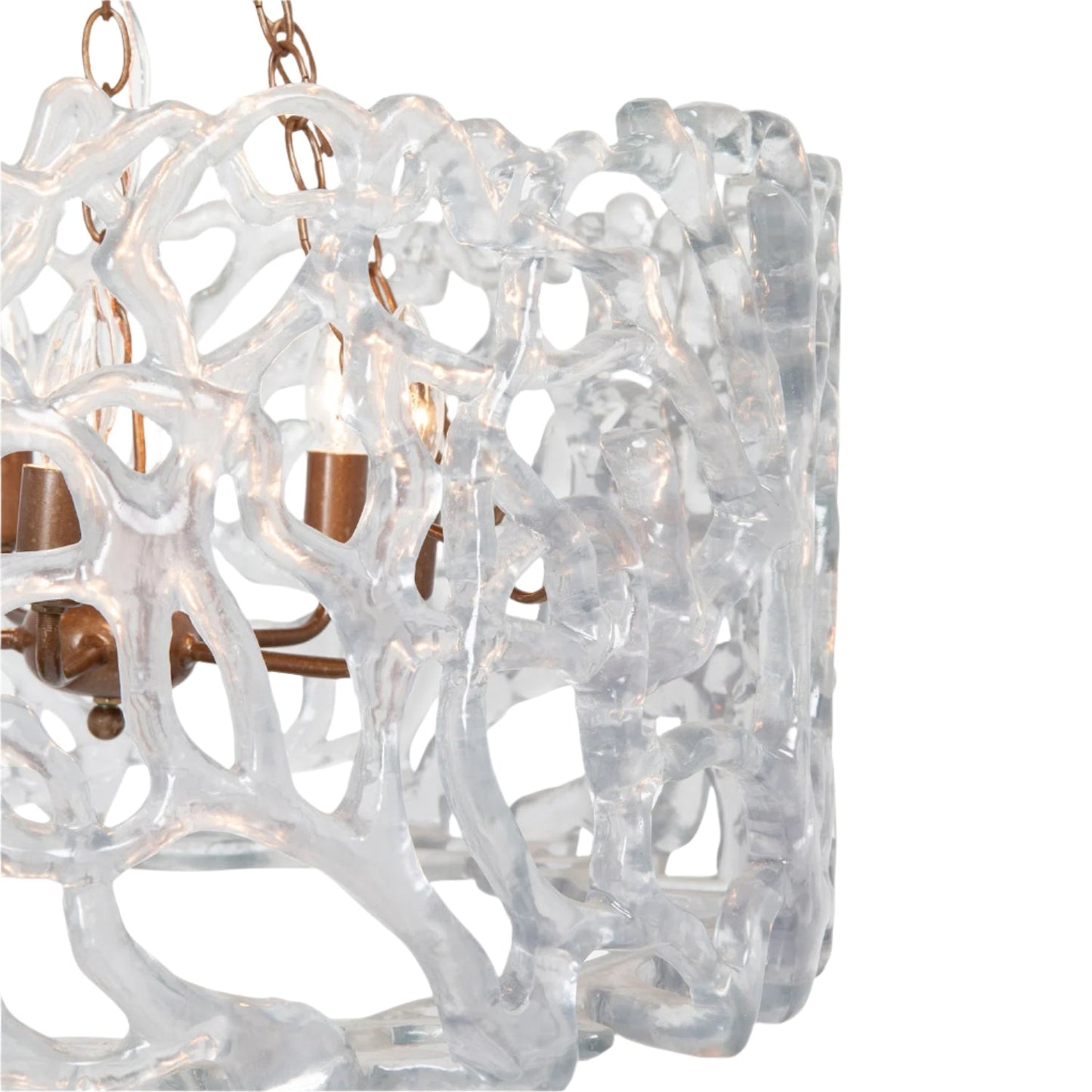 Smoked Glass and Metal Chandelier