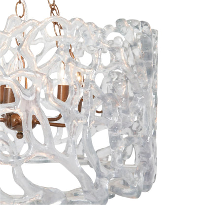 Smoked Glass and Metal Chandelier