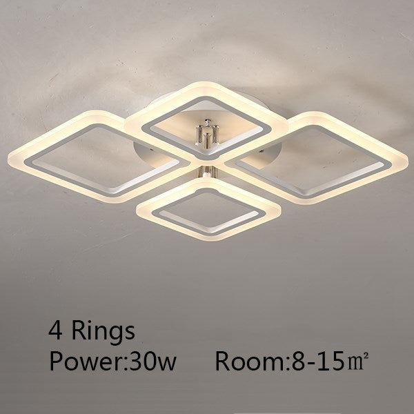Square Acrylic Dimmable Ceiling Light / Remote Control Version 8 Head
