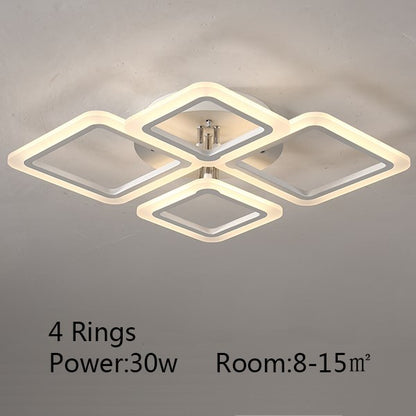 Square Acrylic Dimmable Ceiling Light / Remote Control Version 8 Head