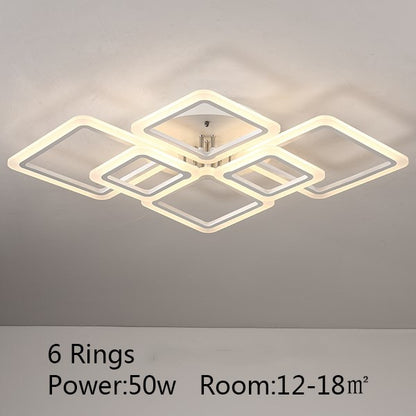 Square Acrylic Dimmable Ceiling Light / Remote Control Version 10 Head